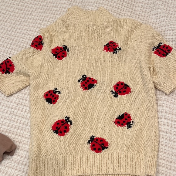 Anthropologie Beige Ladybug Turtleneck Sweater - Picture 5 of 10